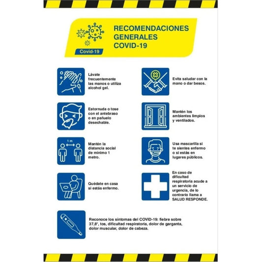 Señalética Recomendaciones Generales 60x40cm