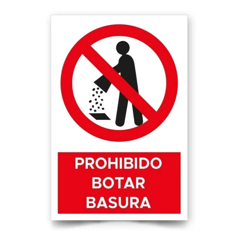 Señaletica Prohibido Botar Basura 45x30cm