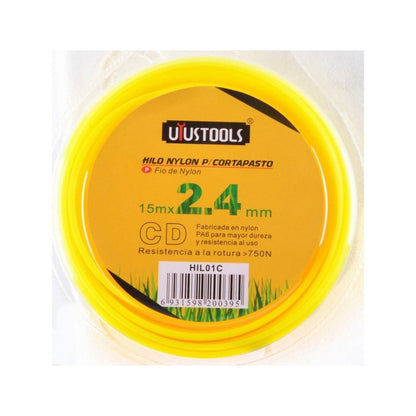 Hilo Nylon Redondo Para Orilladora Corta Pasto 15mx2.4mm