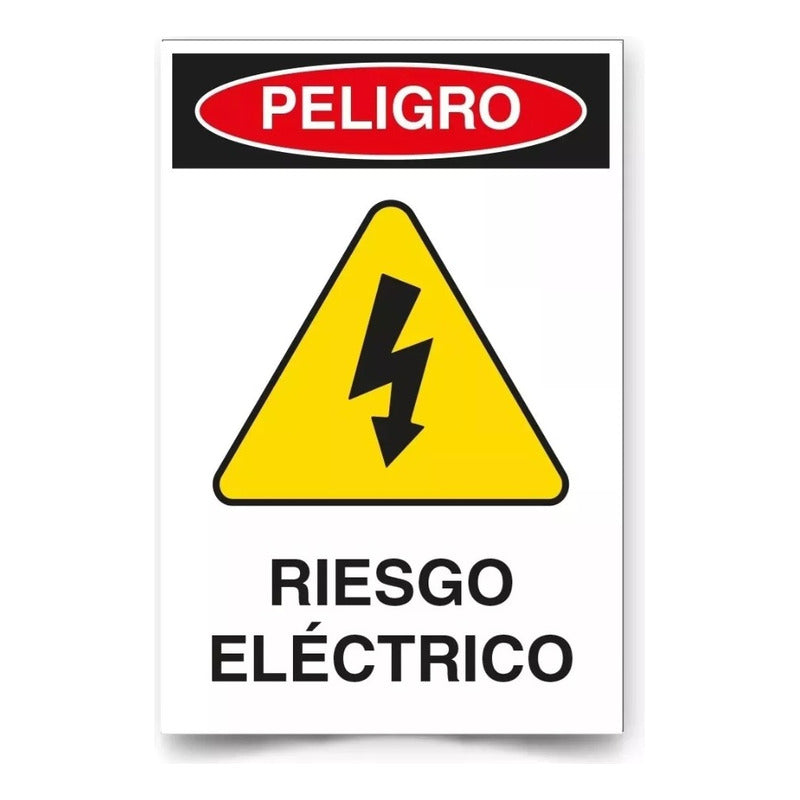 Autoadhesivo Peligro Riesgo Eléctrico 80x40cm Reflectante