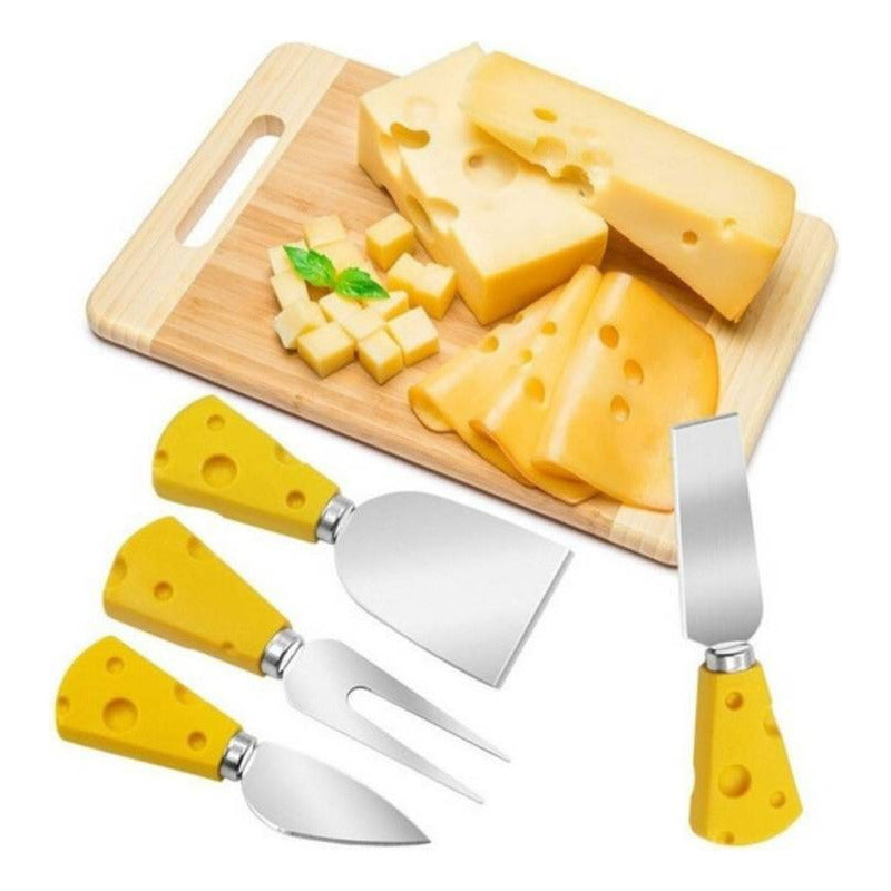 Set 4 Cuchillos Cortador Rebanador De Quesos Cocina