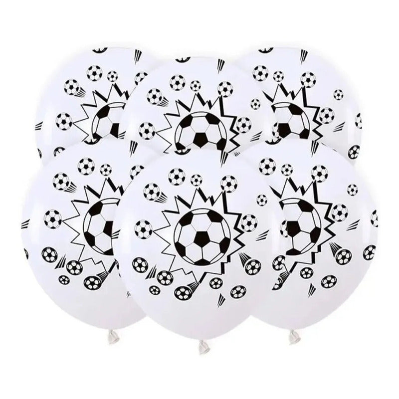 Set De 6 Globos De Balón De Futbol 30cm