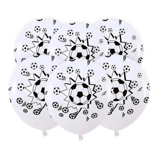 Set De 6 Globos De Balón De Futbol 30cm