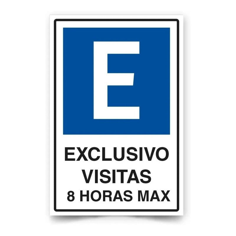 Señalética Estacionamiento Exclusivo Visitas 45x30cm