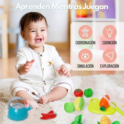 Set Cocina Infantil Juguete Kitchen Niños 16 Accesorios