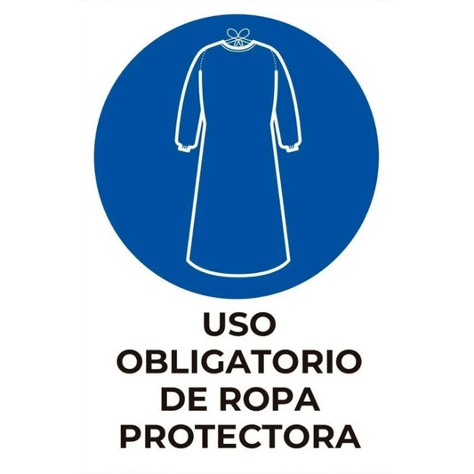 Señalética Uso Obligatorio De Ropa Protectora 30x20cm