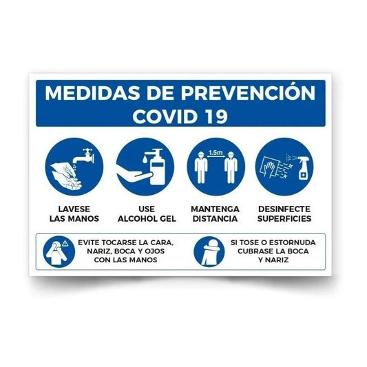 Señalética Medidas De Prevención 30x20cm  (adhesivo P4)