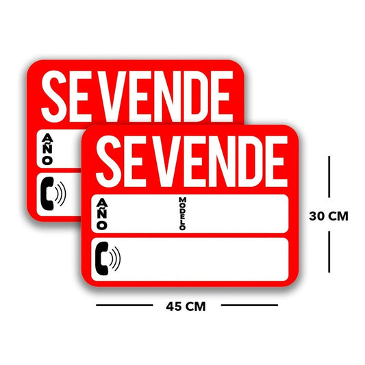 Pack 2 Sticker Se Vende, Año Y Modelo 45x30cm (auto)