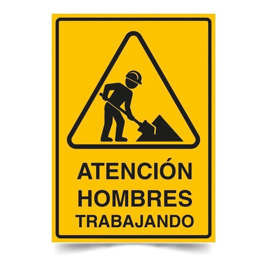 Señaletica Atención Hombres Trabajando 30x20cm Metálico