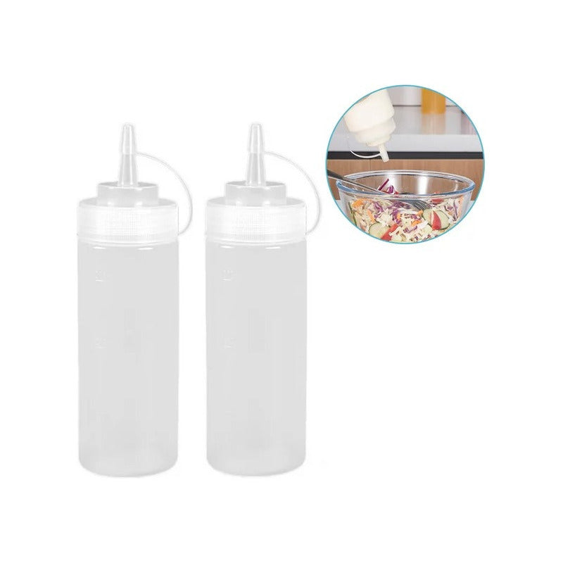 Botella Dispensador Salsas 1000ml Plástico Transparente