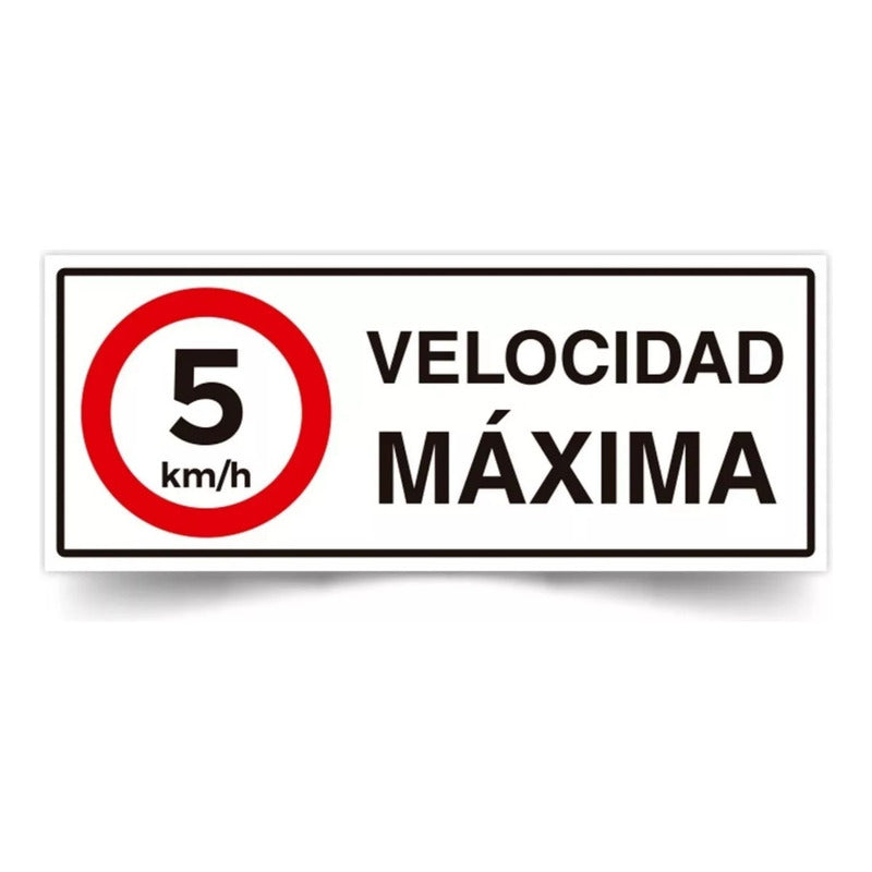 Señalética Velocidad Máxima 37x18 Cm Alucobond 3mm