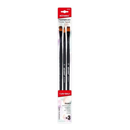 Set De Pinceles Paintbrush Color Negro (4 Unid)