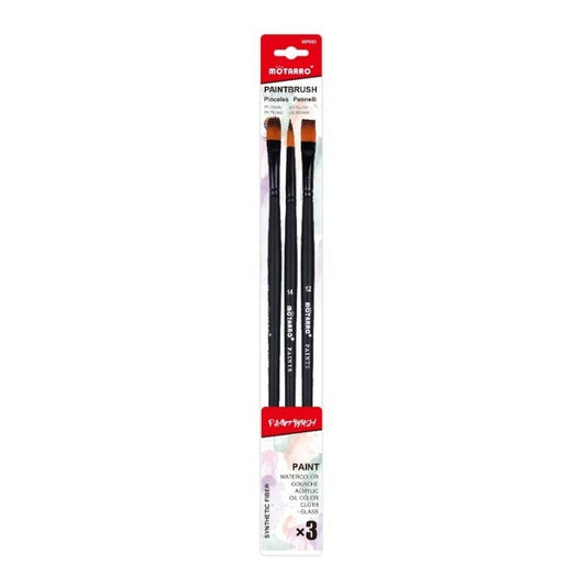 Set De Pinceles Paintbrush Color Negro (4 Unid)