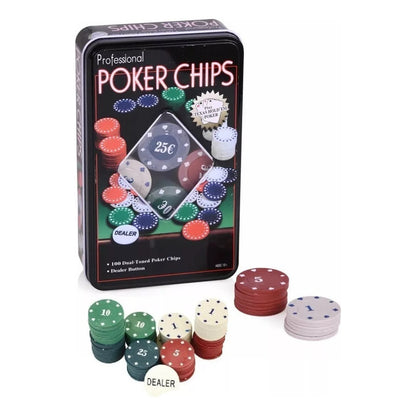 Fichas Para Juego De Poker Chips Caja De Metal Profesional