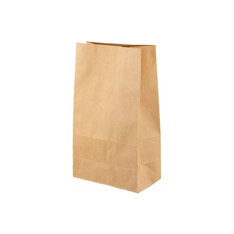 Pack 100 Bolsa Papel Kraft 12x20x4 Cm