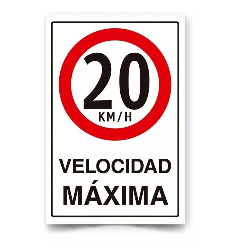 Trovicel Señalética Velocidad Máxima 20km/h 60x40cm