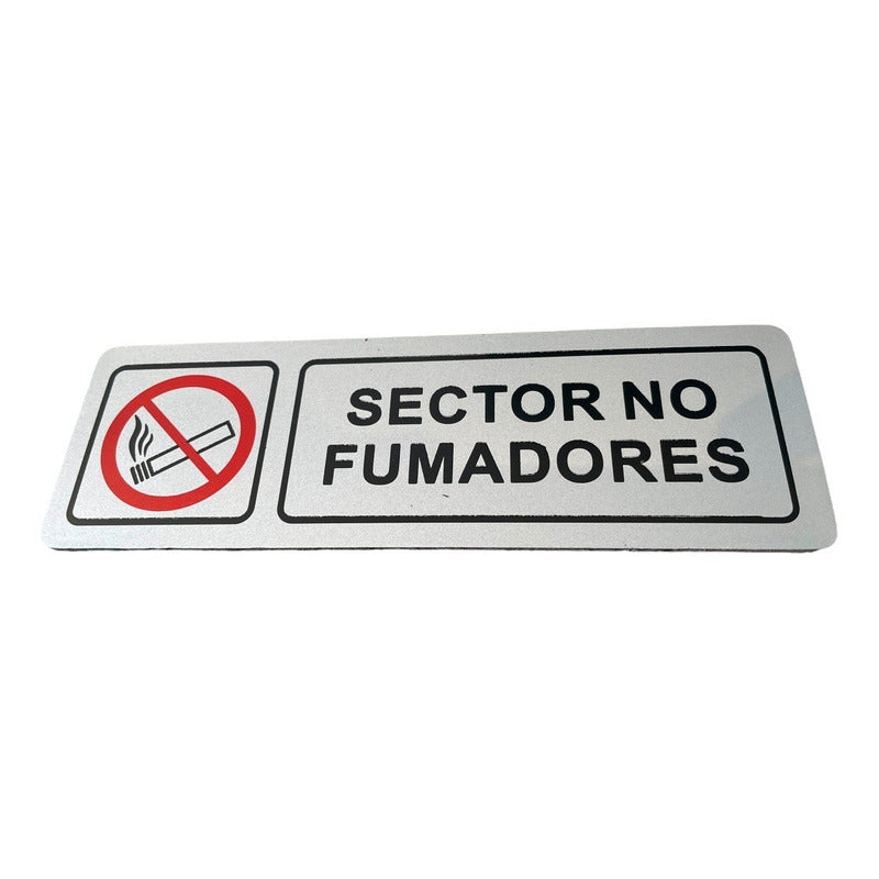 Señaletica Sector No Fumadores Rígida (18cm X 6cm)