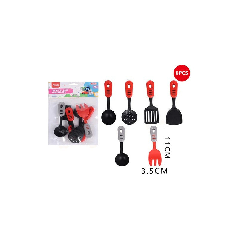 Set Utensilicios De Cocina Juguete Niños 6 Accesorios