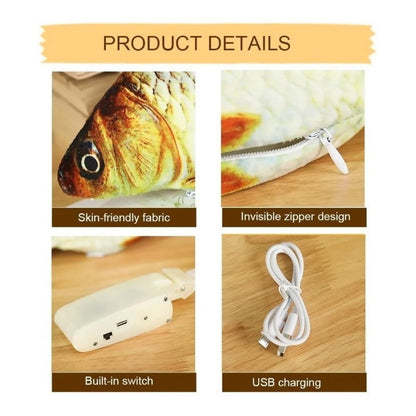 Juguete Para Gato. Pescado Con Movimiento Y Carga Usb