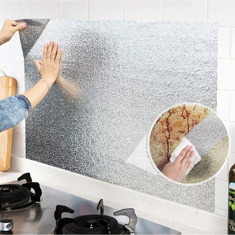 Adhesivo De Aluminio Impermeable Para Cocina 40cm X 5 Mts