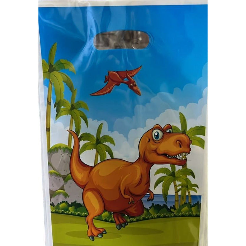 10 Bolsas De Cumpleaños, Sorpresas Dulces - Dinosaurio