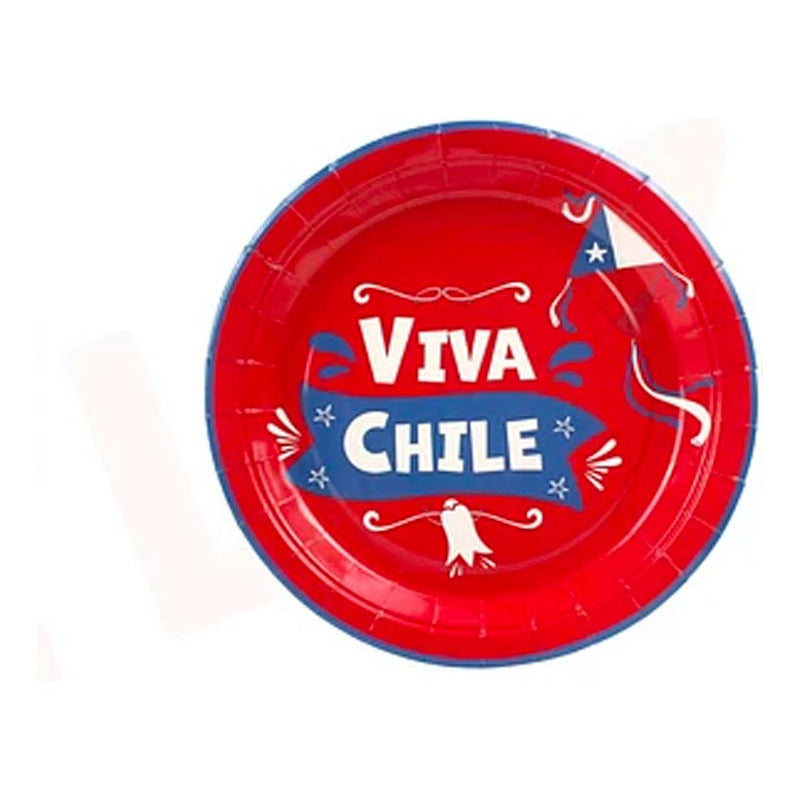 Platos Desechable De Fiesta Patrias 18cm - 12pcs