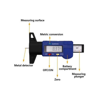 Medidor De Profundidad Desgaste Neumático Digital Para Auto