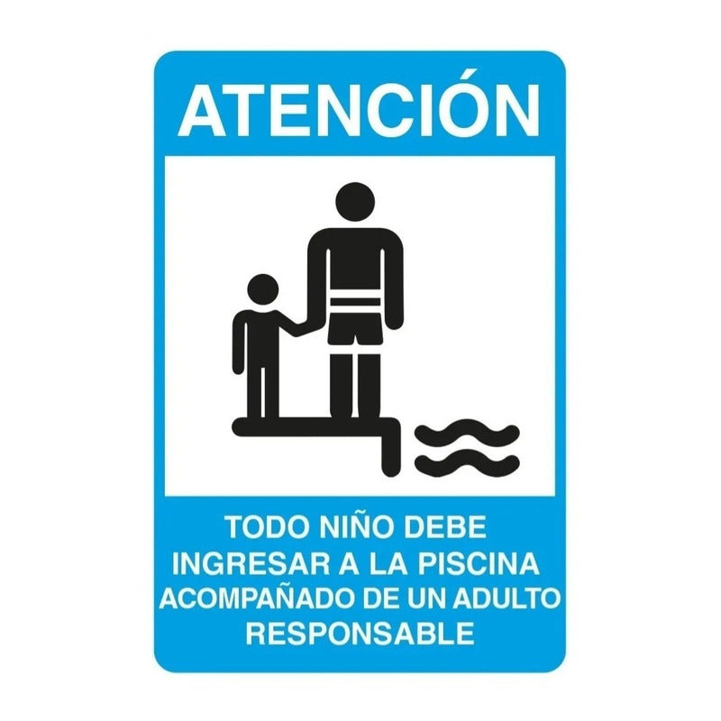 Señal Ingreso A Piscina Niños 30x20cm Adhesivo