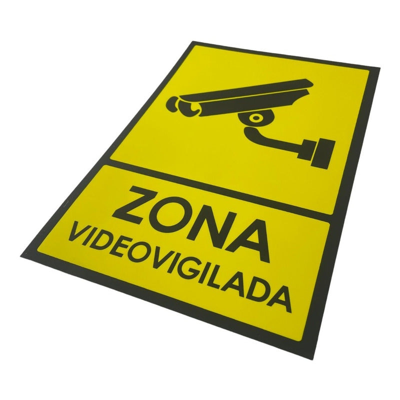 Señal Zona Video Vigilada 30cm X 20cm (adhesivo Semi-rigido)