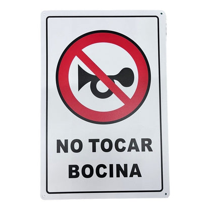 Señalética No Tocar Bocina 30cm X 20cm (semi-rigido 1 Mm)