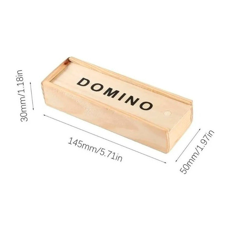 Negro Domino 28 Set En Caja De Madera