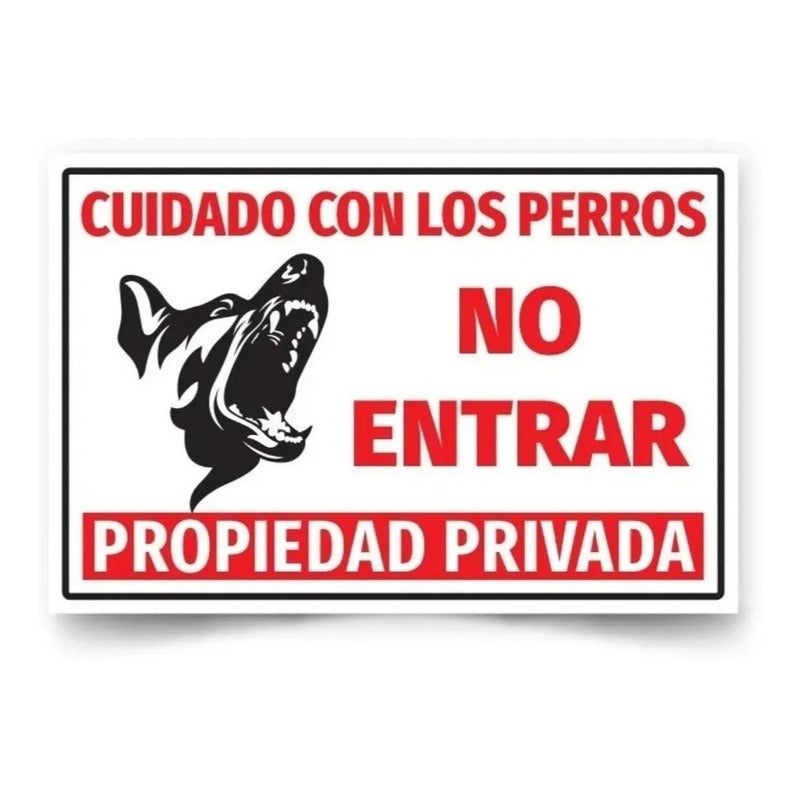 Señaletica Cuidado Con Los Perros No Entrar 60x40cm Metalico