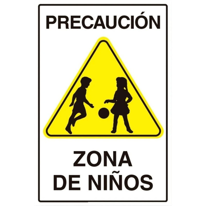 Señaletica Precaución Zona De Niños 45x30cm