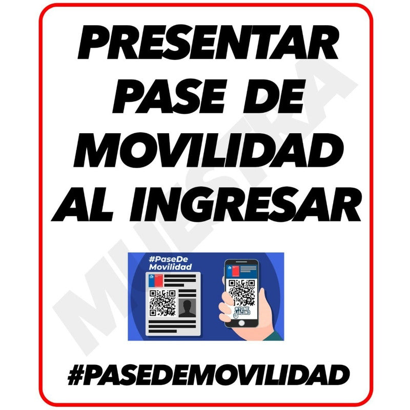 Pack Señáletica Pase De Movilidad (5 Uni)