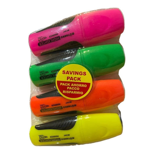 Resaltador Destacador Fluor Pack 4 Unidades