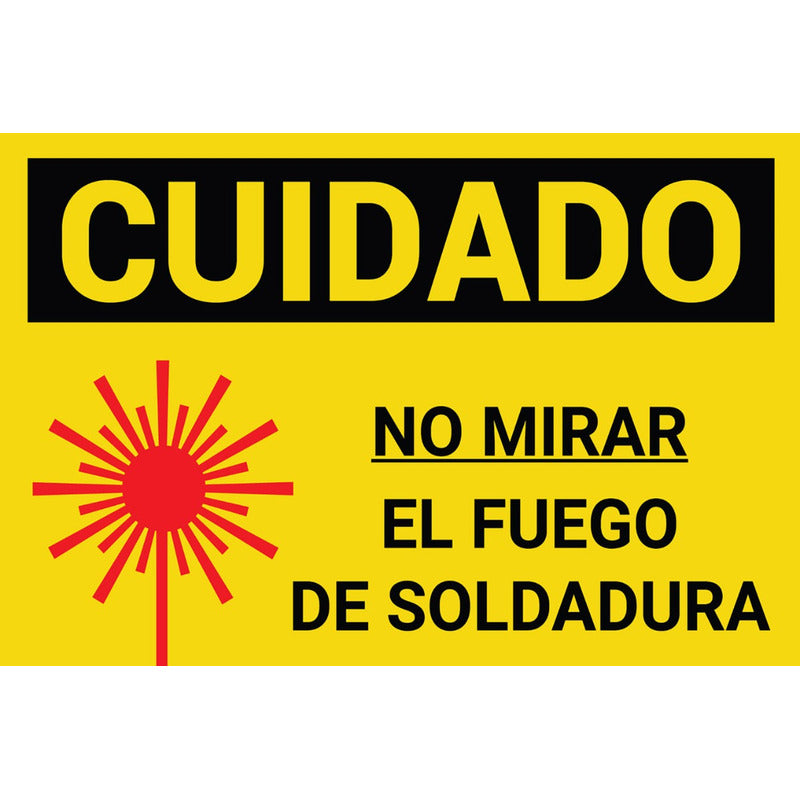 Señaletica Cuidado No Mirar La Soldadura Metalico 30x20cm H