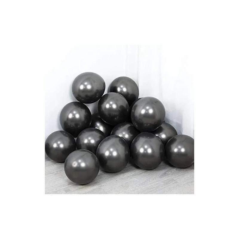 Set De 100 Globos Negros / Medida 23cm