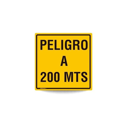 Señaletica Peligro A 200 Metros 30x20cm Trovicel