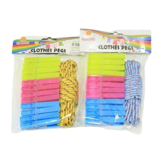 Pack 12 Perros Para Colgar Ropa Pinzas + Cuerda