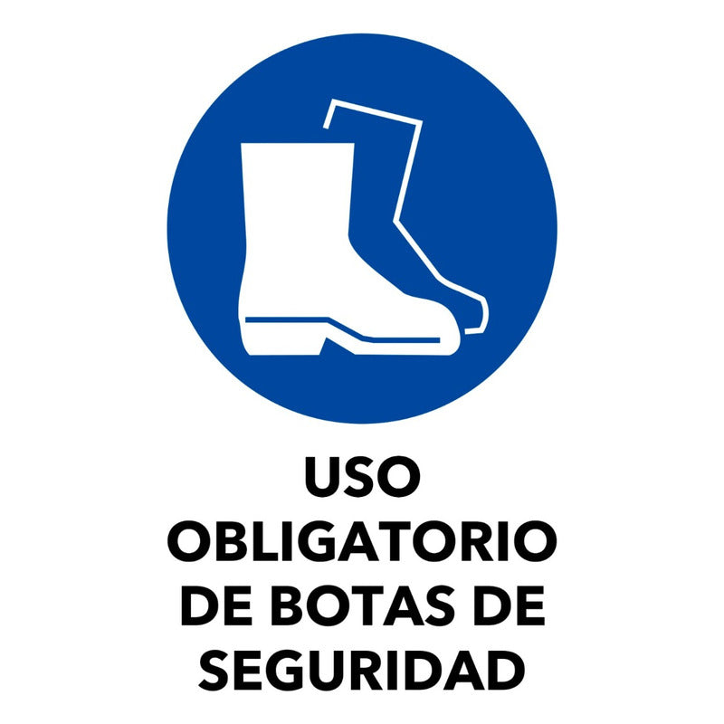 Señalética Adhesiva Uso Obligatorio Botas De Seguridad 30x20