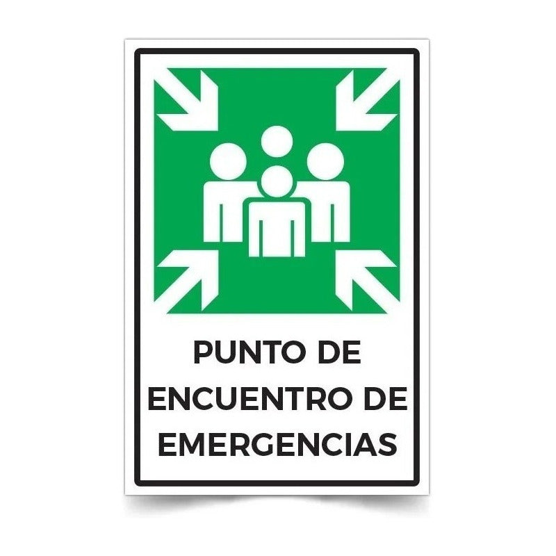 Señaletica Punto De Encuentro De Emergencia 60x40 Metálico