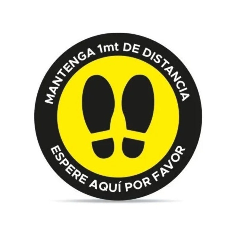 Sticker Autoadhesivo Piso Mantener Distancia 40cm