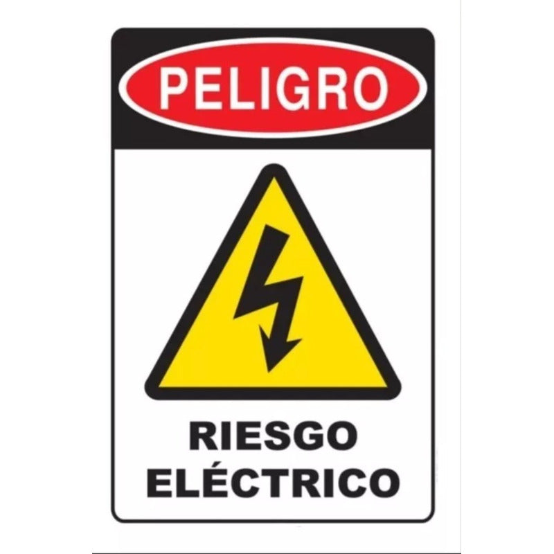 Autoadhesivo Señalética De Seguridad Riesgo Eléctrico 20x30