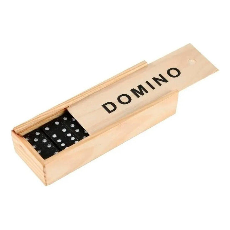 Negro Domino 28 Set En Caja De Madera (double Six)