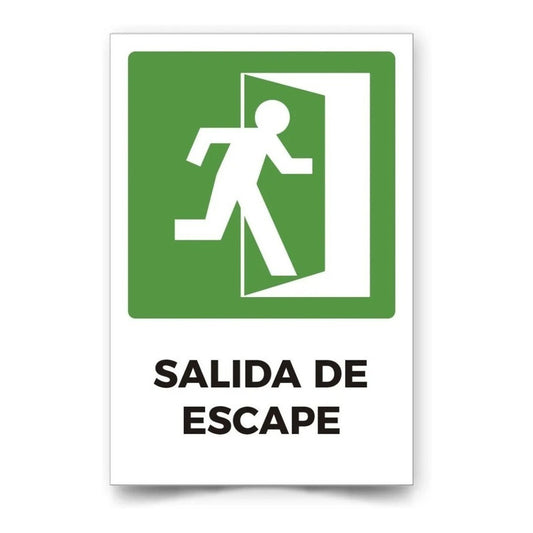 Señalética Salida De Escape 30x20cm