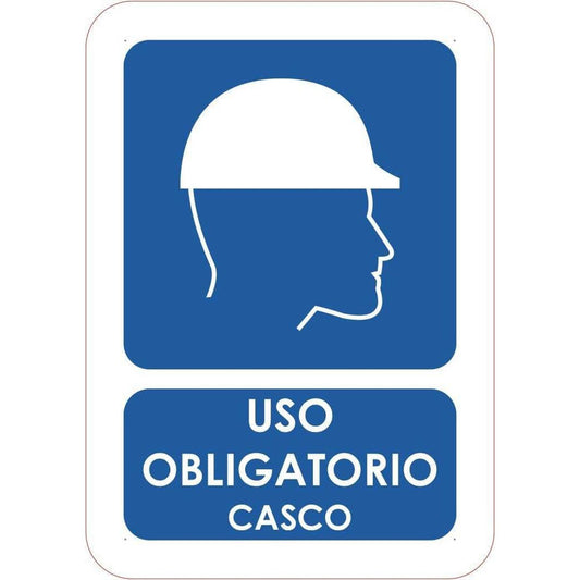 Señaletica Uso Obligatorio De Casco 21x14,8cm