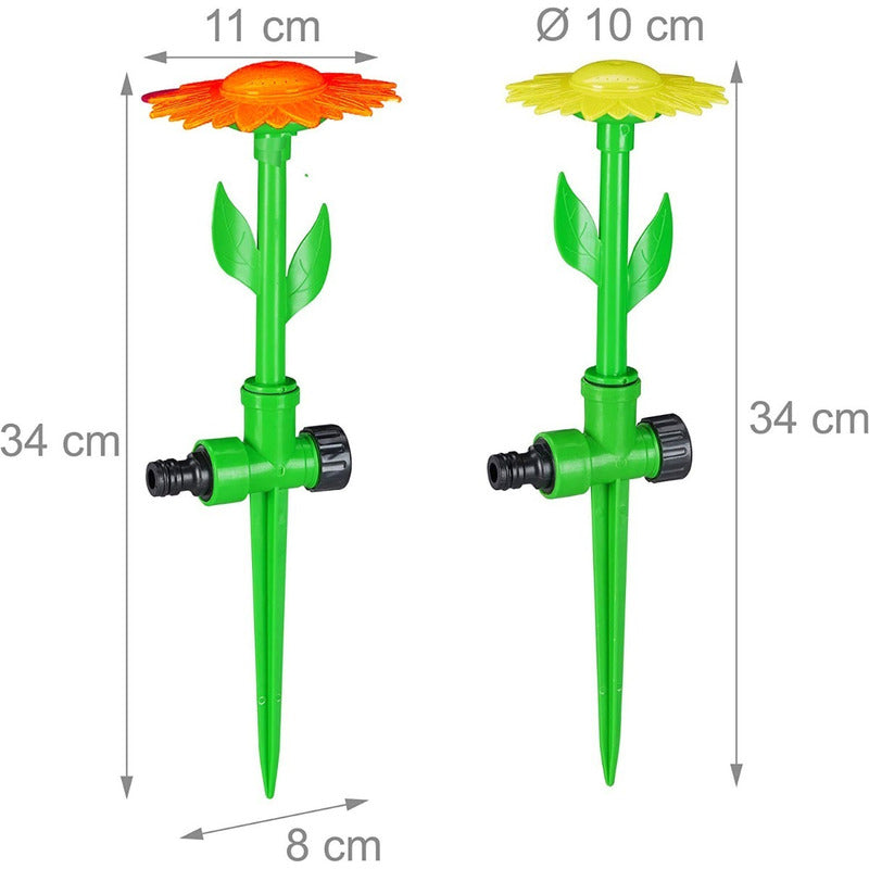 Set 2 Riego Automático Estaca Girasol Flor Decora Jardín