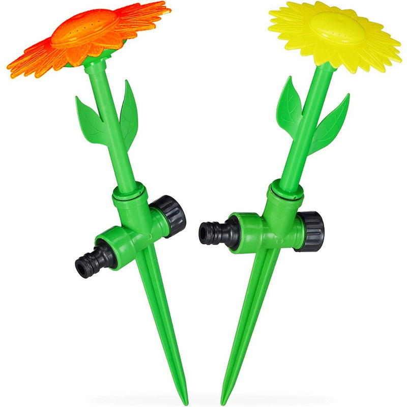 Set 2 Riego Automático Estaca Girasol Flor Decora Jardín