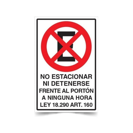 No Estacionar Ni Detenerse F Al P C/ley 45x30cm