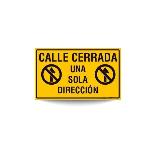 Señaletica Calle Cerrada Una Sola Direccion 30x20 Trovicel